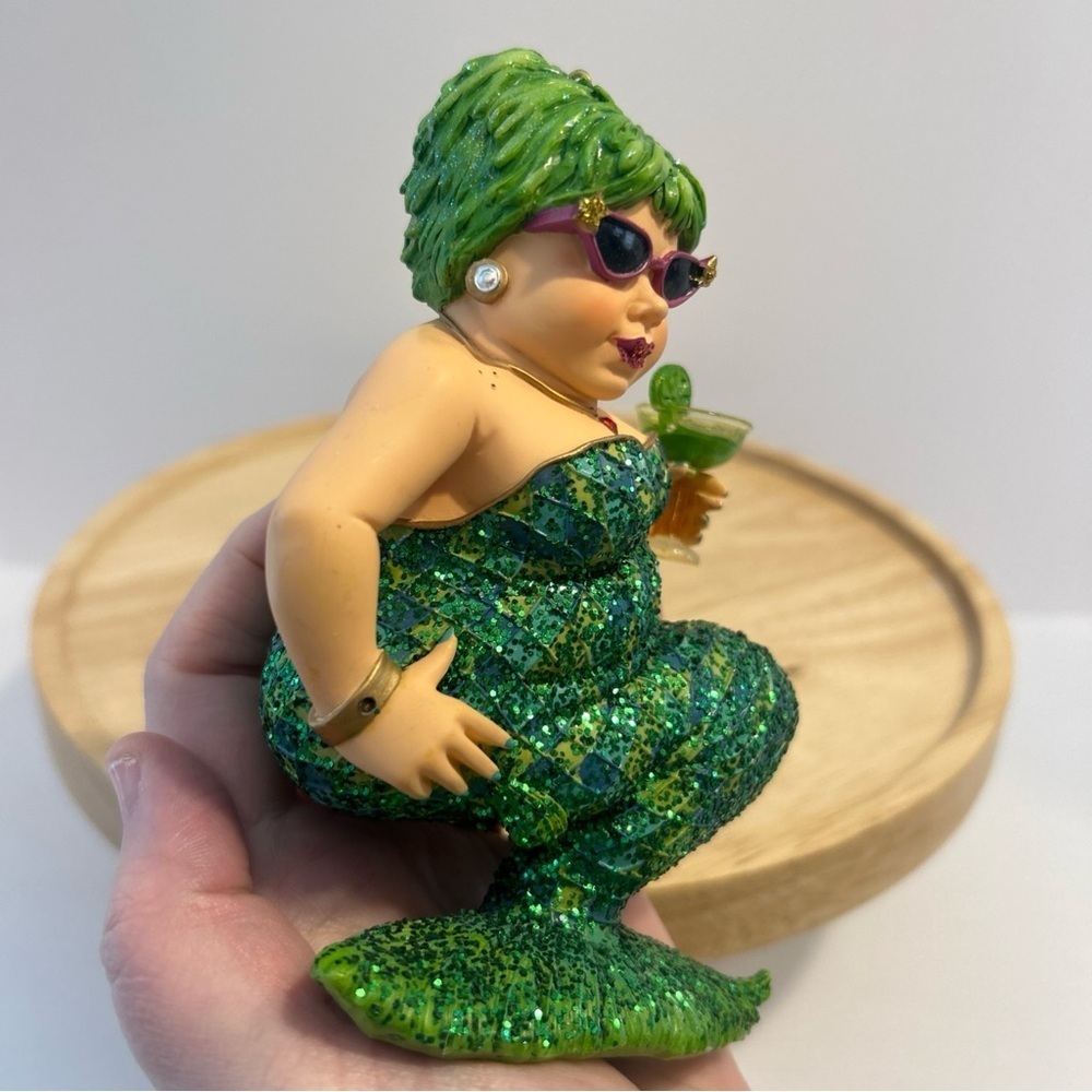 December Diamonds Mermaid Green Margarita Sparkle Holiday Ornament - Picture 6 of 10